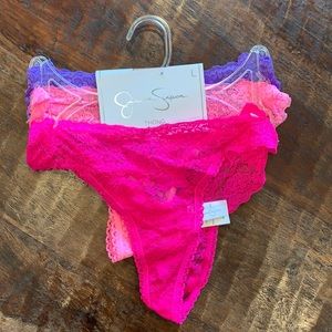 Jessica Simpson Three Pack Thong Panties NWT